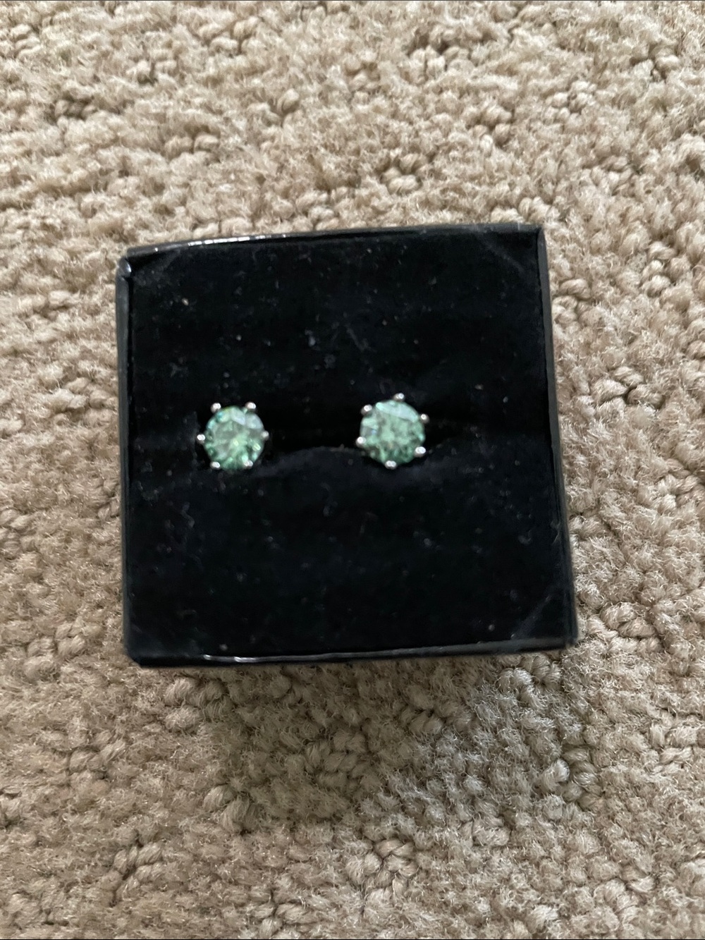 Green Moissanite Stud Earrings